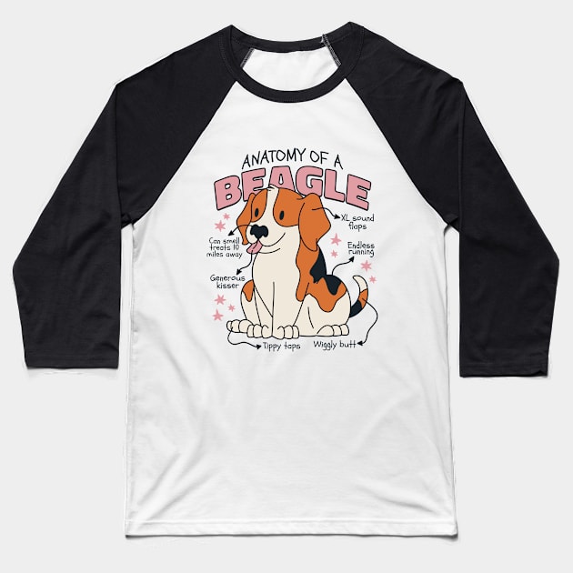 Anatomy of Beagle Awesome Mom Dog Lover Baseball T-Shirt by Artmoo